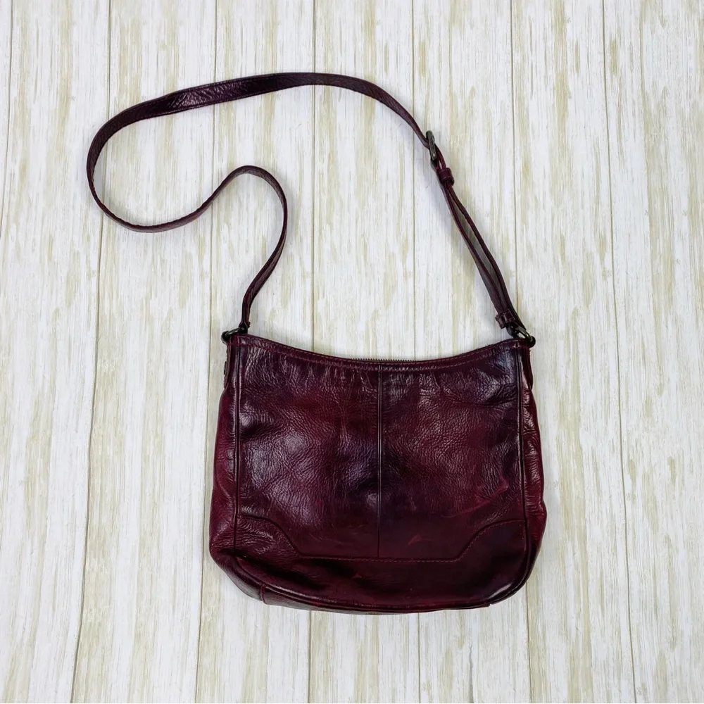 Frye Burgundy Melissa Button Crossbody Purse